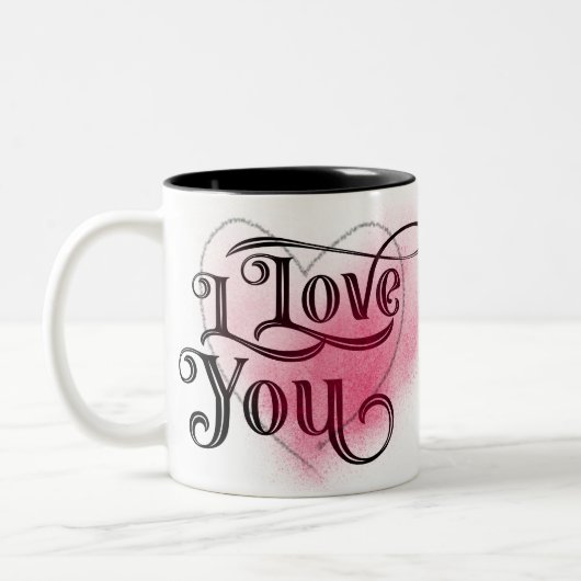 I Love You Moderne Licht Hart Grafische Elegante T Tweekleurige Koffiemok (Links)