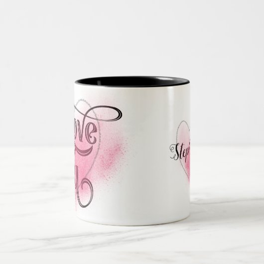 I Love You Moderne Licht Hart Grafische Elegante T Tweekleurige Koffiemok (Center)