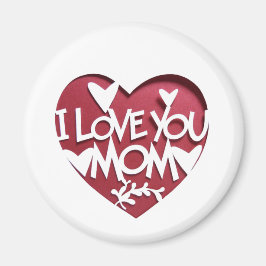 I LOVE YOU MOM 3D HEART MAGNETS MAGNEET