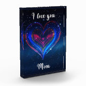 I love you Mom / Bloque de Acrílico Corazón Fotoblokken (Links)