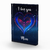 I love you Mom / Bloque de Acrílico Corazón Fotoblokken (Rechts)