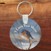 I Love You Mom Bluebird Personalized Sleutelhanger (Voorkant)