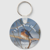 I Love You Mom Bluebird Personalized Sleutelhanger (Achterkant)