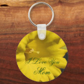 I Love You Mom Daffodil Flower  Sleutelhanger (Voorkant)