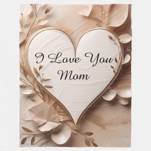 I Love You Mom Fleece Deken (Voorkant)