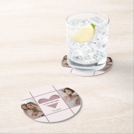 'I Love You Mom' gepersonaliseerd papieren Onderze Ronde Kartonnen Onderzetter