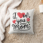 I Love You Mom Heartfelt Kids Design Kussen (Deken)