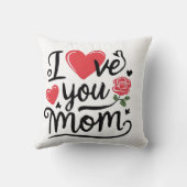 I Love You Mom Heartfelt Kids Design Kussen (Achterkant)
