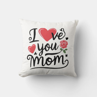 I Love You Mom Heartfelt Kids Design Kussen