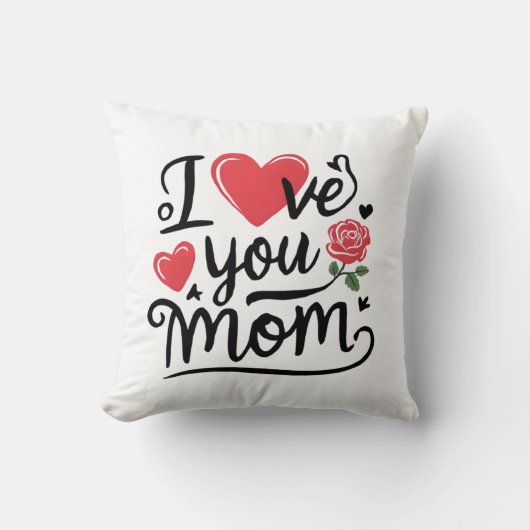 I Love You Mom Heartfelt Kids Design Kussen (Voorkant)