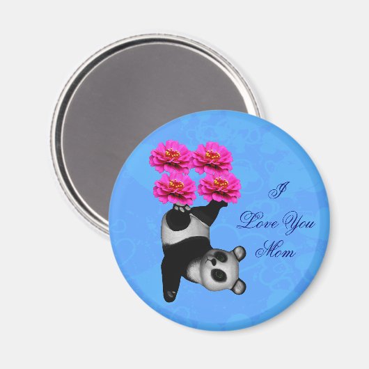 I Love You Mom Juggling Panda  Magneet (Voorkant / Achterkant)