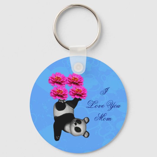 I Love You Mom Juggling Panda  Sleutelhanger (Voorkant)
