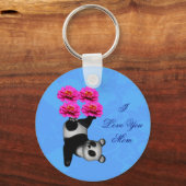 I Love You Mom Juggling Panda  Sleutelhanger (Achterkant)