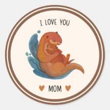 I Love You Mom Otter Sticker