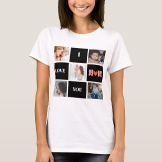 ''I Love You Mom'' schattige 5 foto collage T-Shir T-shirt