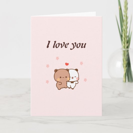 I Love You, Mooie paar cartoon Kaart (Voorkant)