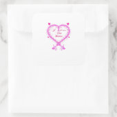 I Love You More Classic Romantic Design  Vierkante Sticker (Tas)