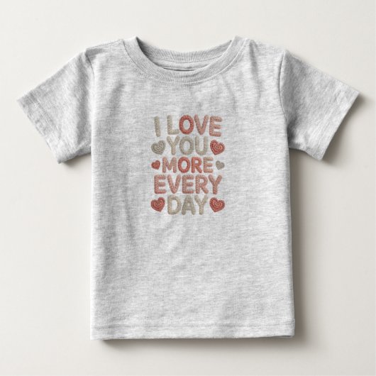 "I Love You More Every Day" Knitted Text & Crochet (Voorkant)