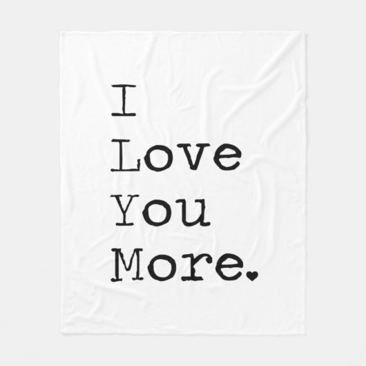 I Love You More Minimal Love Design Fleece Deken (Voorkant)