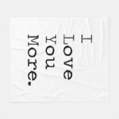 I Love You More Minimal Love Design Fleece Deken (Voorkant (Horizontaal))