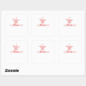 I Love You More Minimal Romantic Style  Vierkante Sticker (Vel)