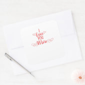 I Love You More Minimal Romantic Style  Vierkante Sticker (Envelop)