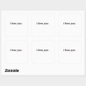 I Love You More Mixed Fonts Typography Design  Vierkante Sticker (Vel)