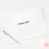 I Love You More Mixed Fonts Typography Design  Vierkante Sticker (Envelop)