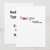 I Love You More Red Hearts Typography Design  Feestdagenkaart (Voorkant / Achterkant)