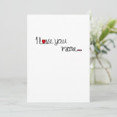 I Love You More Red Hearts Typography Design  Feestdagenkaart (Staand voorkant)