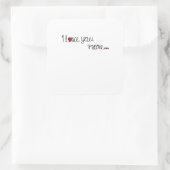 I Love You More Red Hearts Typography Design  Vierkante Sticker (Tas)