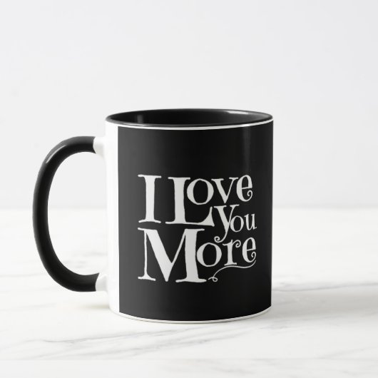 I Love You More Sweet Romantic Design Mok (Links)