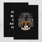 I Love You More Than Biscuits Gravy Funny Food Sty Feestdagenkaart (Voorkant / Achterkant)