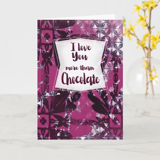 I Love You More Than Chocolate – Anniversary Card Kaart (Gele Bloem)