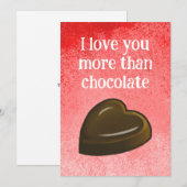 I love you more than chocolate feestdagenkaart (Voorkant / Achterkant)