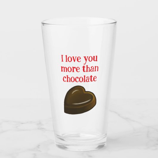 I love you more than chocolate glas (Voorkant)