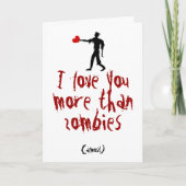 I love you more than zombies feestdagen kaart (Voorkant)