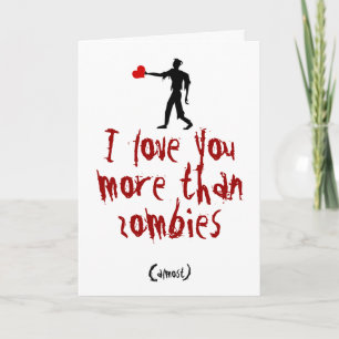 I love you more than zombies feestdagen kaart