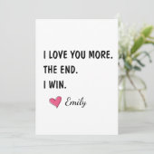 I Love You More The End I Win – Funny Dad Kaart (Staand voorkant)