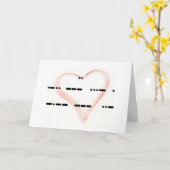 I Love You Morse Code met Waterverf Heart Kaart (Gele Bloem)