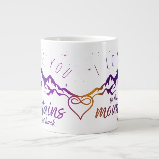 I Love You Mountains en Back (Love Mokken) Grote Koffiekop (Voorkant)