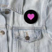 I Love You Nk Purple Heart Valentine's Day Emotico Ronde Button 5,7 Cm (In situ)