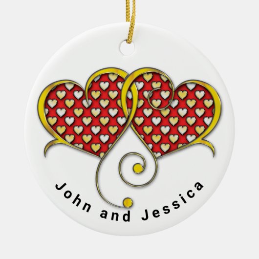 I Love You Note Kaart Design Keramisch Ornament (Voorkant)