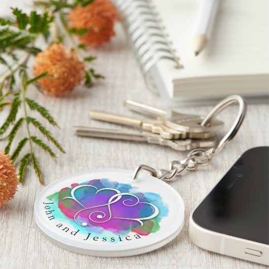 I Love You Note Kaart Design Sleutelhanger (Voorkant Rechts)