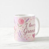 I Love You Oma Gift – Floral Gift Design Koffiemok (Voorkant rechts)
