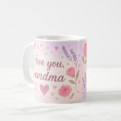 I Love You Oma Gift – Floral Gift Design Koffiemok (Voorkant links)