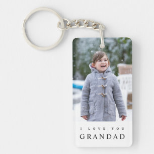 I Love You Opa Modern 2 Foto Sleutelhanger