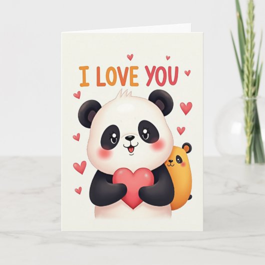 I Love You Panda Kaart (Voorkant)