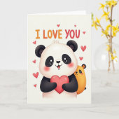 I Love You Panda Kaart (Gele Bloem)