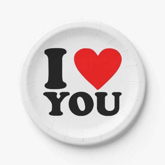 I Love You Papieren Bordje (Voorkant)
